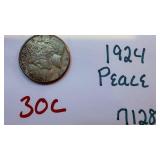1924 Peace Silver Dollar