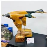 Ron Fisher Carved Flying Ducks 1983 Pair