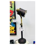 Industrial Spotlight Table Lamp 28in Brass