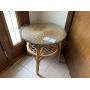 Wicker table with glass top