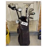 Assorted Golf Clubs with Bag and Contents