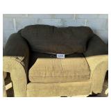 Oversized Chair and Tote of Misc. Clothes & Fabric