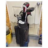 Assorted Golf Clubs with Bag and Contents