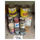 Assorted Paints and Wood Stain
