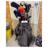 Assorted Golf Clubs with Bag and Contents