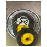 Hubcap and (2) Solid-Weight Tires