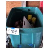 Tote of Auto Sprays, Break Cleaner, Paint, Misc.