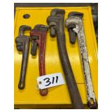4 Large Pipe Wrenches