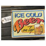 "Ice Cold Beer on Tap" Sign