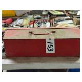 Red Metal Tool Box & Contents