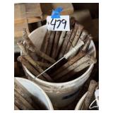 Bucket of approx 25 Concrete Stakes