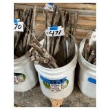 Bucket of approx 26 Concrete Stakes
