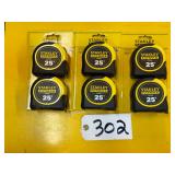 6 New Stanley FatMax 25ï¿½ Tape Measures