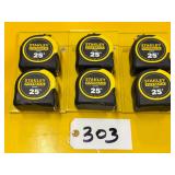 6 Stanley FatMax 25ï¿½ Tape Measures