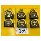 6 Stanley FatMax 25ï¿½ Tape Measures