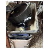 Plastic Bins and Assorted Oil Pans