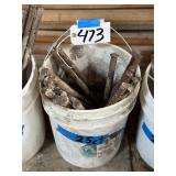 Bucket of approx 25 Concrete Stakes