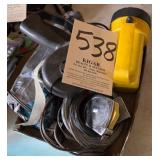 Box of contractor supplies & pricing gun