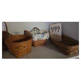 Longaberger 3 assorted baskets