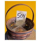 Longaberger round basket w/divider