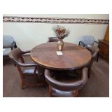 Solid Wood Conference Table & 4 leather arm chairs