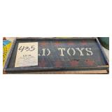 Old Toy sign w/ vintage game and dolls
