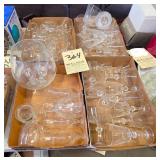 4 boxes of clear glass