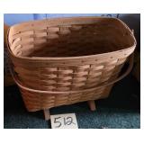 Longaberger footed Magizine Basket