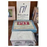 Advertising match container and vintage game