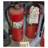 2 small extinguishers (1 empty)