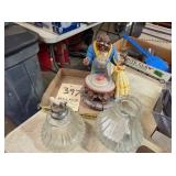 Clear Glass Oil Lamp and empty sno globe