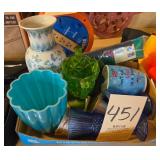 box lot of vases
