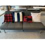 Dark Grey Fabric Futon with Throw Pillows 67" x