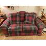 Plaid Fabric Loveseat 65" x 38" x 32"