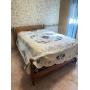 Vintage Wood Bed with Quilt 5' x 6.5'