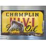 Vintage Champlin Hi-Vi Motor Oil Sign - Wood