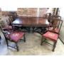 Antique Wood Dining Table and (6) Chairs