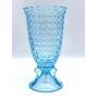 Three Knob Thousand Eye Blue Glass Vase 8.5"