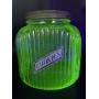 Uranium Glass Cookie Jar 7.75"