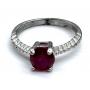 Sterling' Marked Ring with Red Stone - Size 8