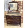 Antique Wood Dresser with Mirror 42.5" x 20.5" x