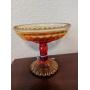 6" Carnival glass compote