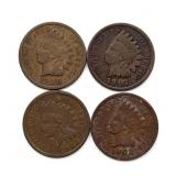 (4) Indian Head Cents : 1900-1902
