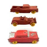 (3) Vintage Auburn Rubber Toy Cars 4.75ï¿½ and