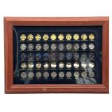 Framed State Quarters, Colorized, Gold Colored