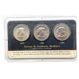 1979. 1980, and 1999 Susan B. Anthony Dollars,