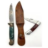NRA Folding Knife and Vintage Fixed Blade Knife