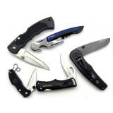 (5) Folding Knives and Bar Tool 3ï¿½ Blade and