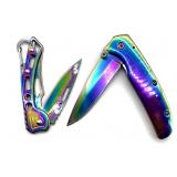 (2) Colorful Folding Knives 3ï¿½ Blade and Smaller