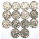 (14) 1930-37 Buffalo Nickels